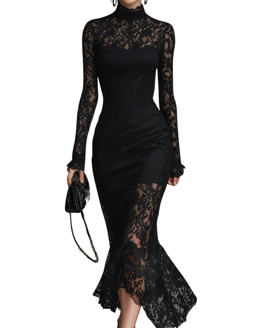Vestido Largo Elegante Veronika – Negro | Horizoncor