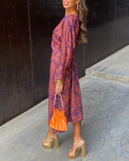 Modelo con vestido de fiesta largo Olivia | Horizoncor México