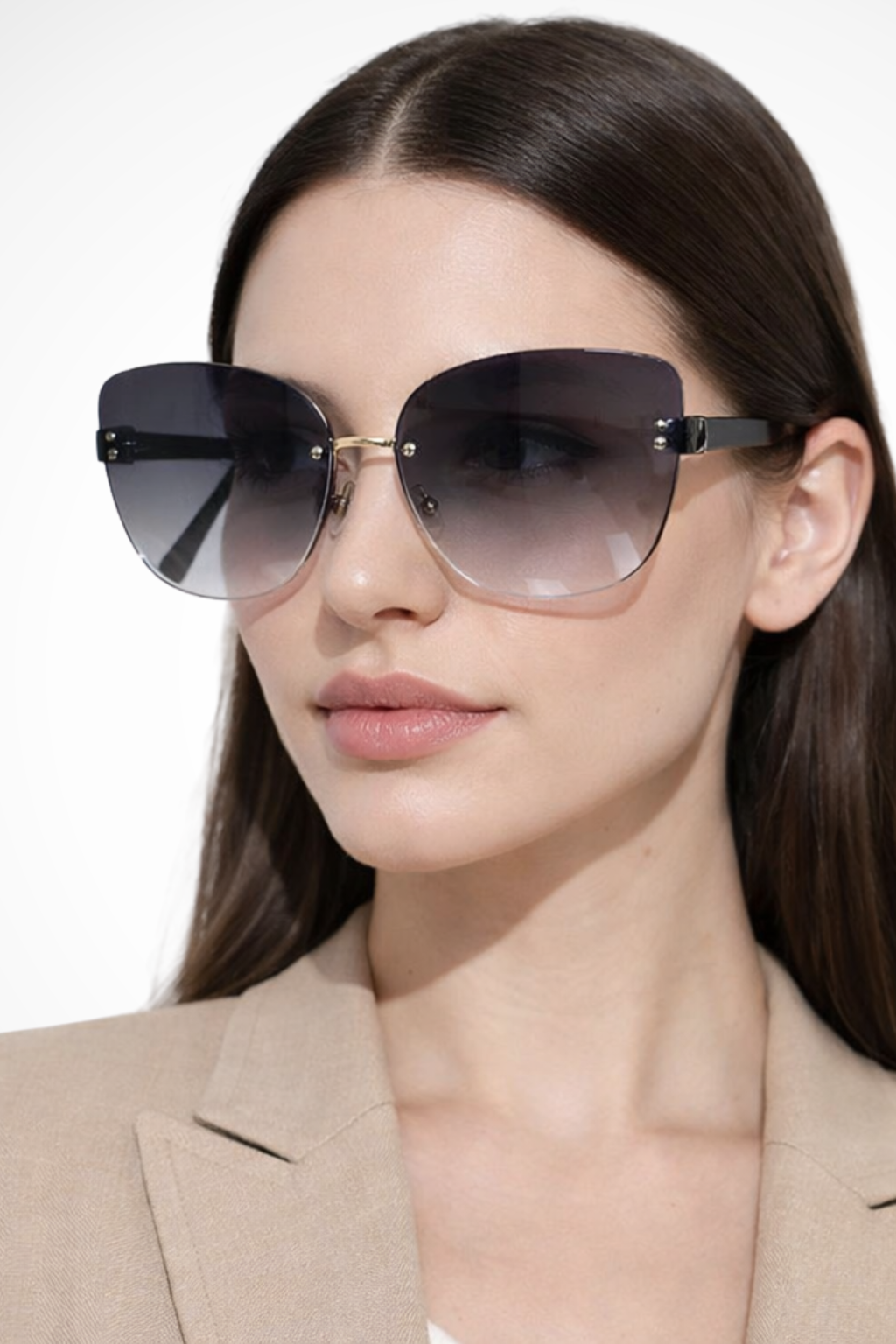 Cordelia – Gafas de Sol Cat Eye sin Montura con Cristal Degradado