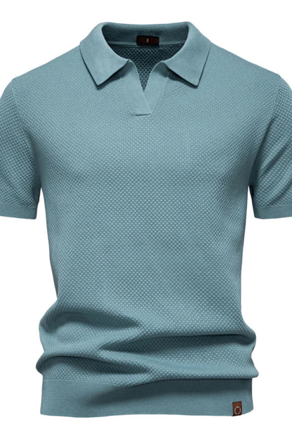 Alden – Polo de Punto Texturizado de Manga Corta para Hombre