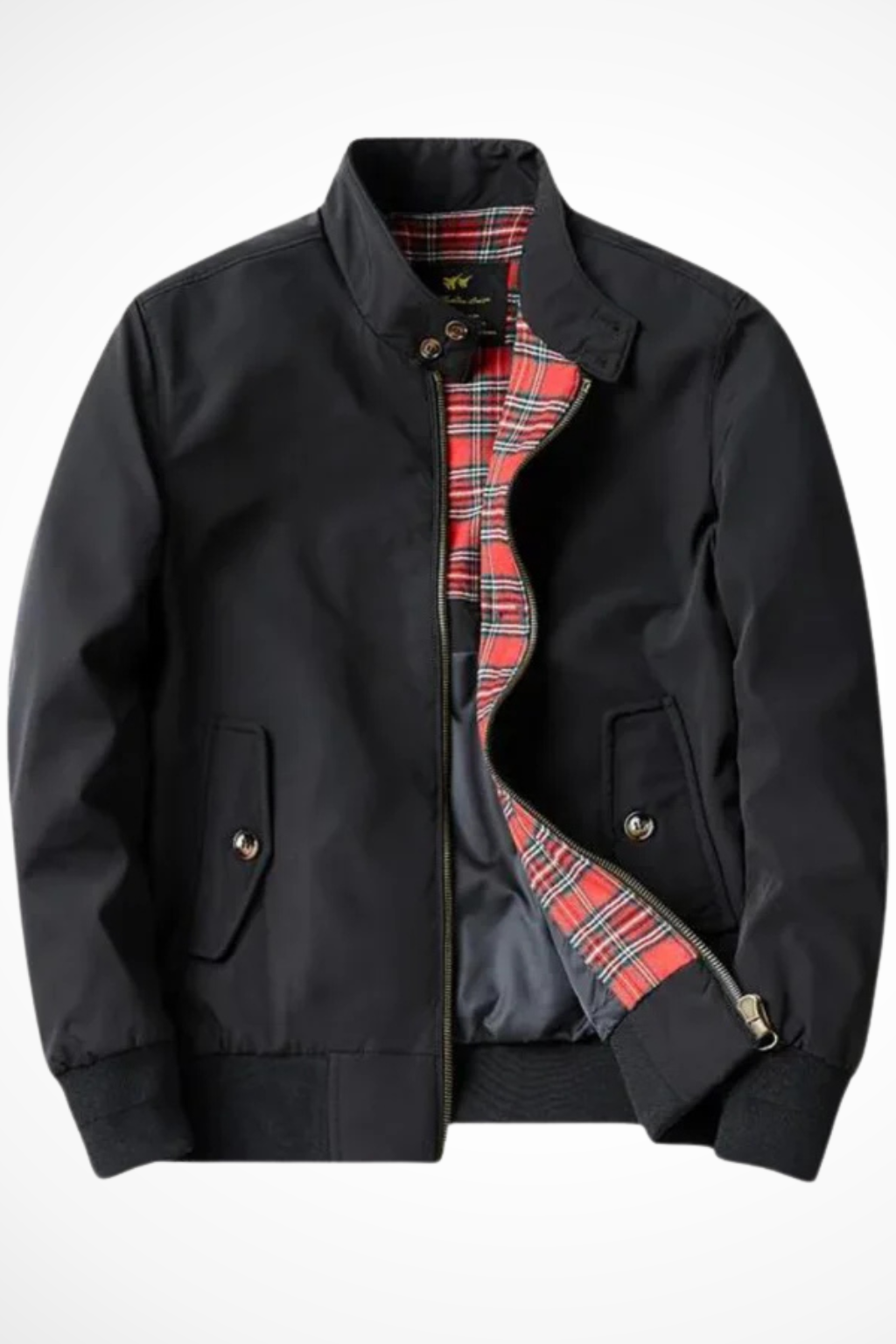 Fletcher – Chaqueta Harrington con Cremallera y Forro de Cuadros para Hombre