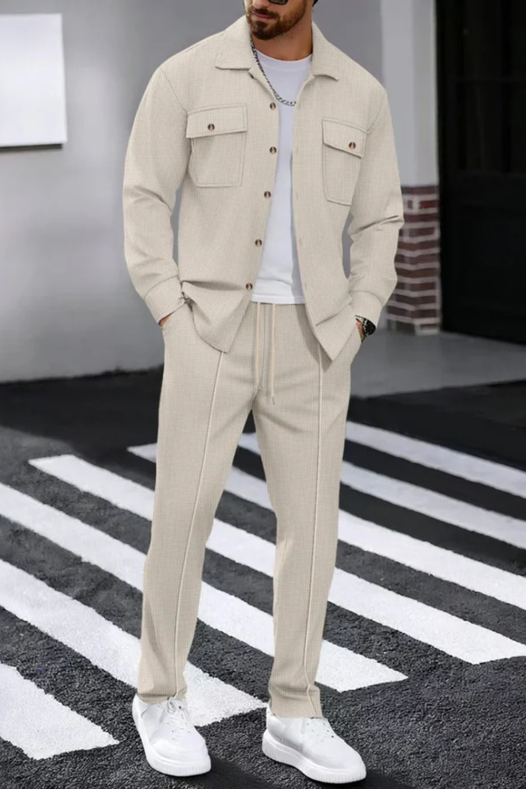 Tanner – Conjunto de Overshirt y Pantalón Recto para Hombre