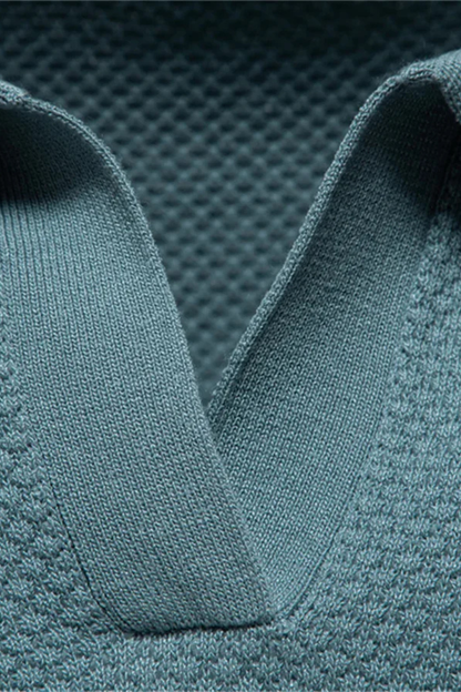 Alden – Polo de Punto Texturizado de Manga Corta para Hombre