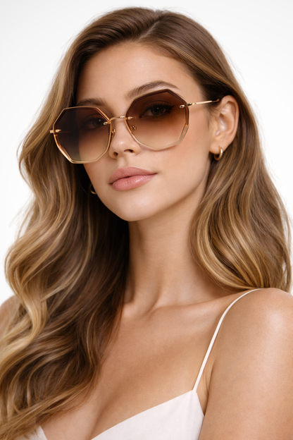 Emmeline – Gafas de Sol Oversize sin Montura con Lente Degradado