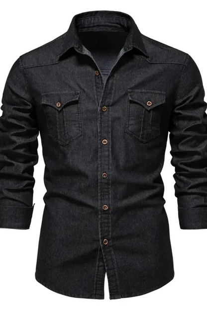 Aiden – Camisa Denim de Manga Larga Slim Fit para Hombre