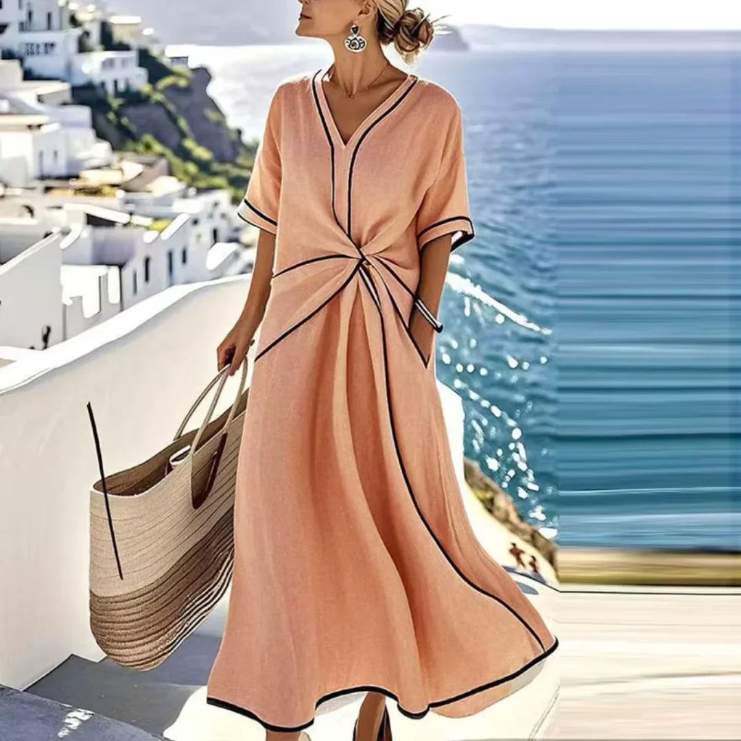 Vestido Largo Elegante Cassia – vista lateral | Horizoncor