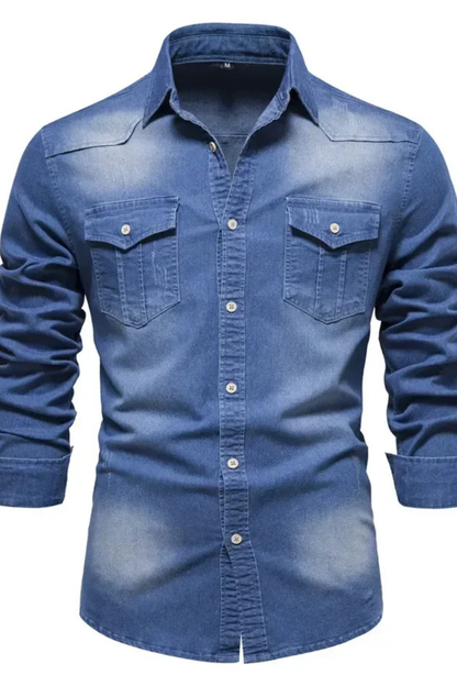 Aiden – Camisa Denim de Manga Larga Slim Fit para Hombre