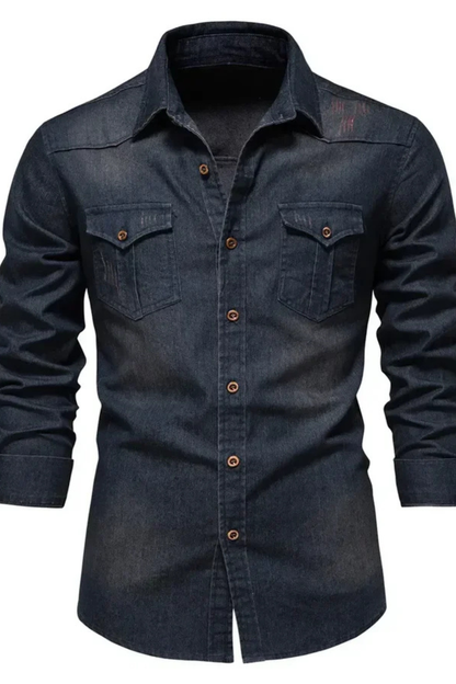 Aiden – Camisa Denim de Manga Larga Slim Fit para Hombre