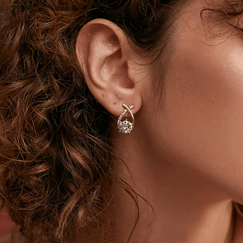 Pendientes Ziro – Cruz dorada y circonitas
