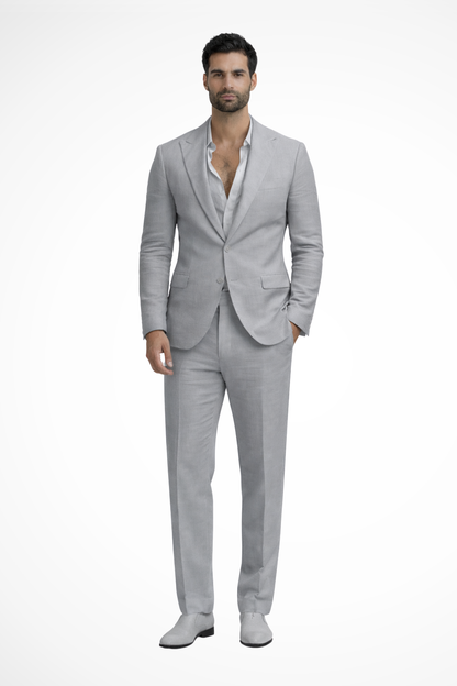 Monty – Traje de Lino Blanco de Verano para Hombre