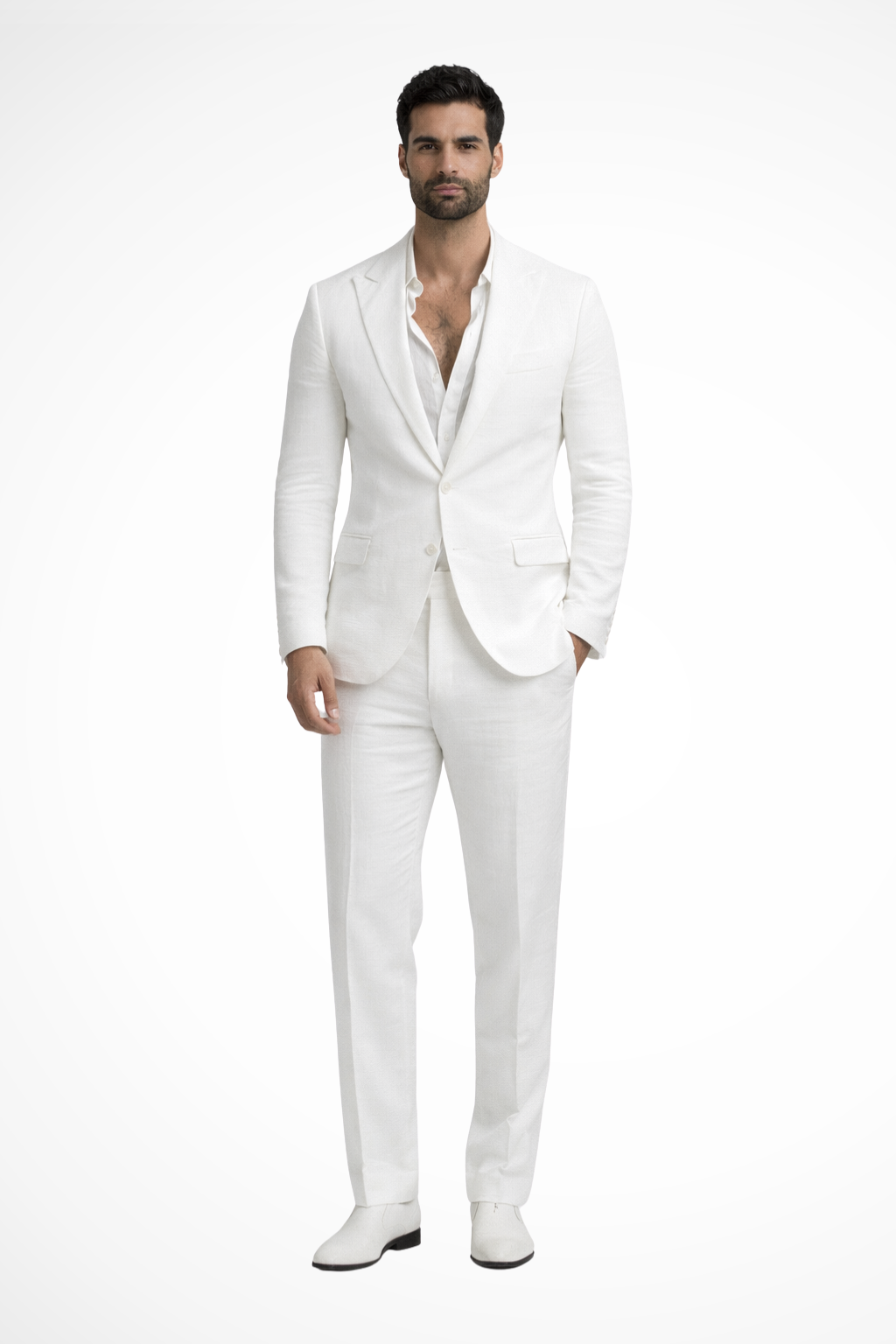 Monty – Traje de Lino Blanco de Verano para Hombre