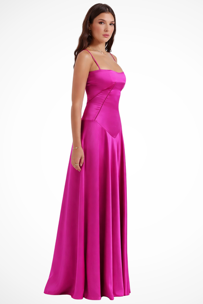 Lorenna – Vestido Maxi de Satén con Corsé para Boda