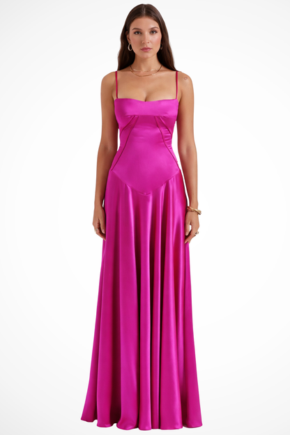 Lorenna – Vestido Maxi de Satén con Corsé para Boda