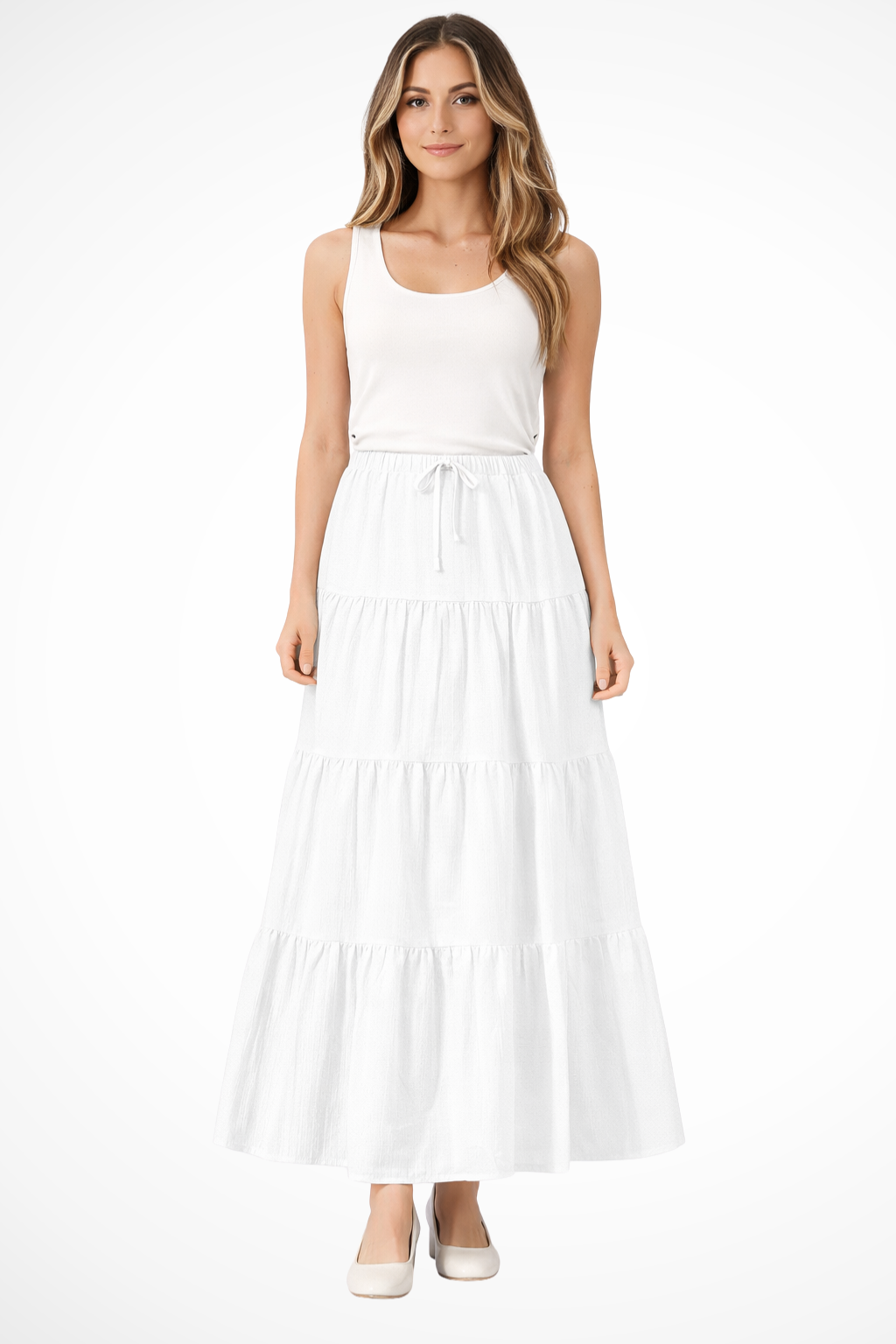 Bonnie – Falda Maxi Boho en Capas con Cintura Elástica