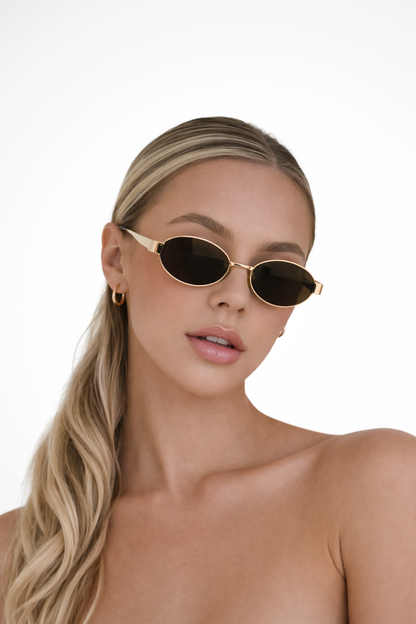 Clarabelle – Gafas de Sol con Montura Ovalada de Metal