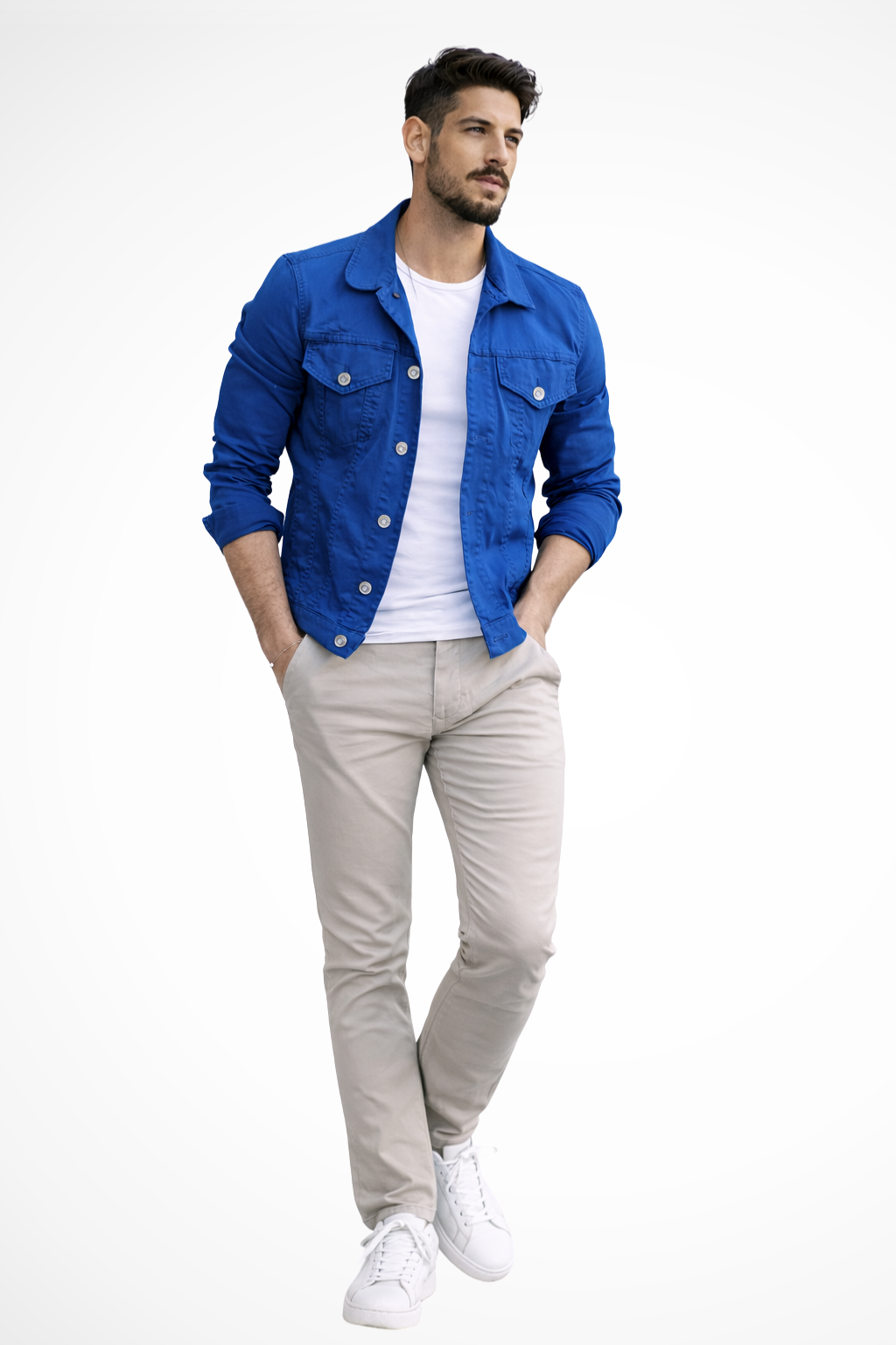 Reece – Chaqueta Denim Slim Fit con Botones para Hombre