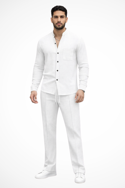 Barrington – Conjunto de Camisa Texturizada y Pantalón de 2 Piezas para Hombre