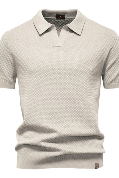 Alden – Polo de Punto Texturizado de Manga Corta para Hombre
