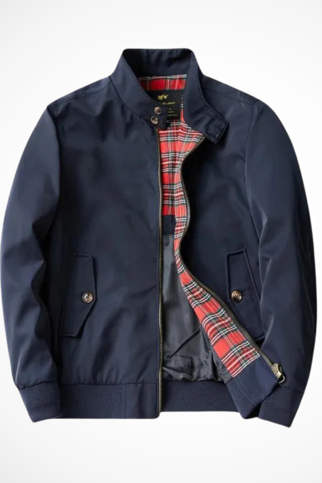 Fletcher – Chaqueta Harrington con Cremallera y Forro de Cuadros para Hombre
