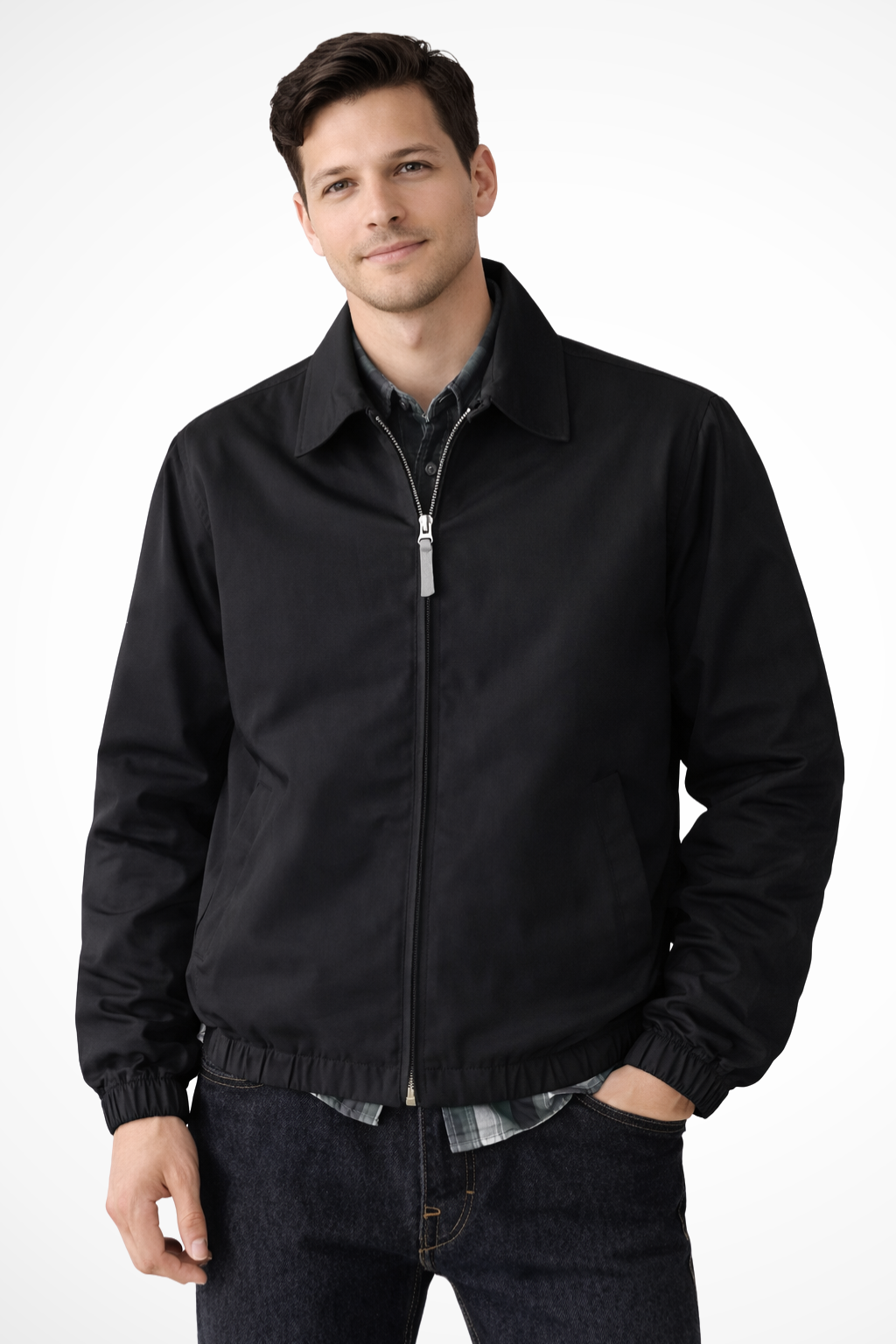 Jack – Chaqueta Harrington con Cremallera y Puños Elásticos para Hombre