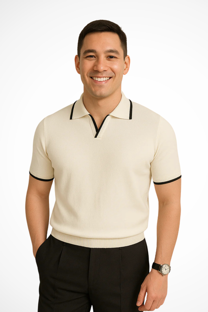 Justin – Polo de Punto Slim Fit con Ribete de Contraste para Hombre