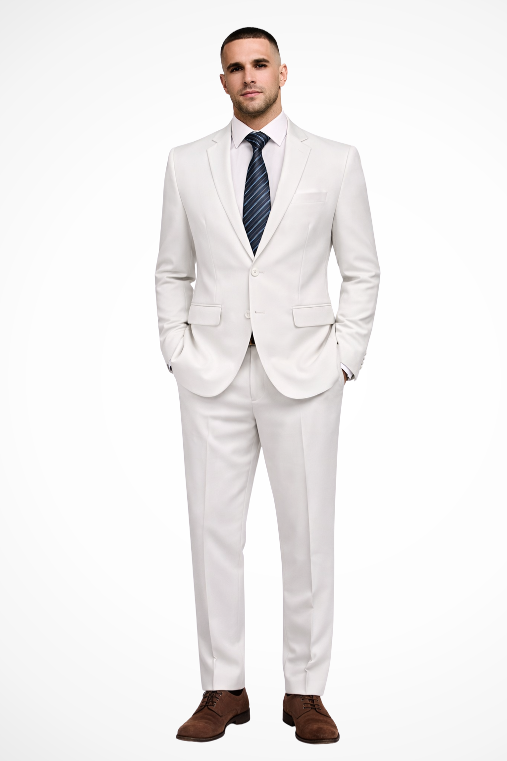 Langford – Traje Ajustado de Dos Piezas con Solapa para Hombre