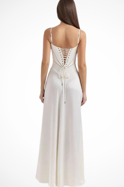 Lorenna – Vestido Maxi de Satén con Corsé para Boda