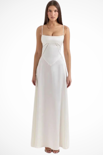 Lorenna – Vestido Maxi de Satén con Corsé para Boda