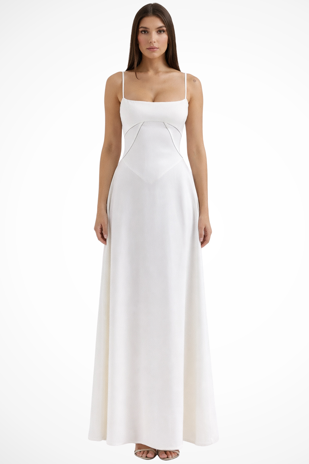 Lorenna – Vestido Maxi de Satén con Corsé para Boda