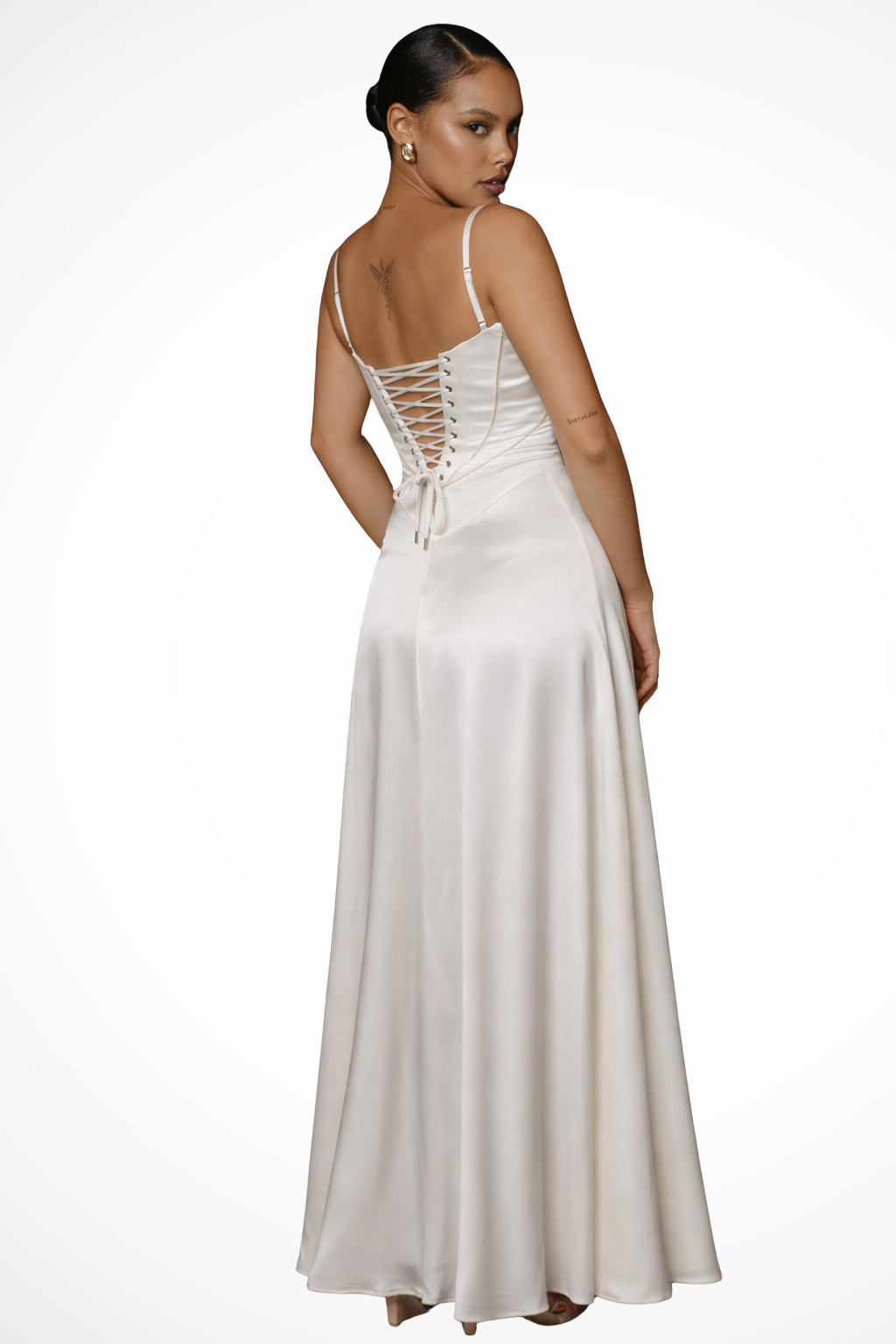 Lorenna – Vestido Maxi de Satén con Corsé para Boda