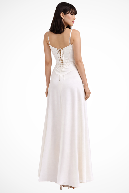 Lorenna – Vestido Maxi de Satén con Corsé para Boda