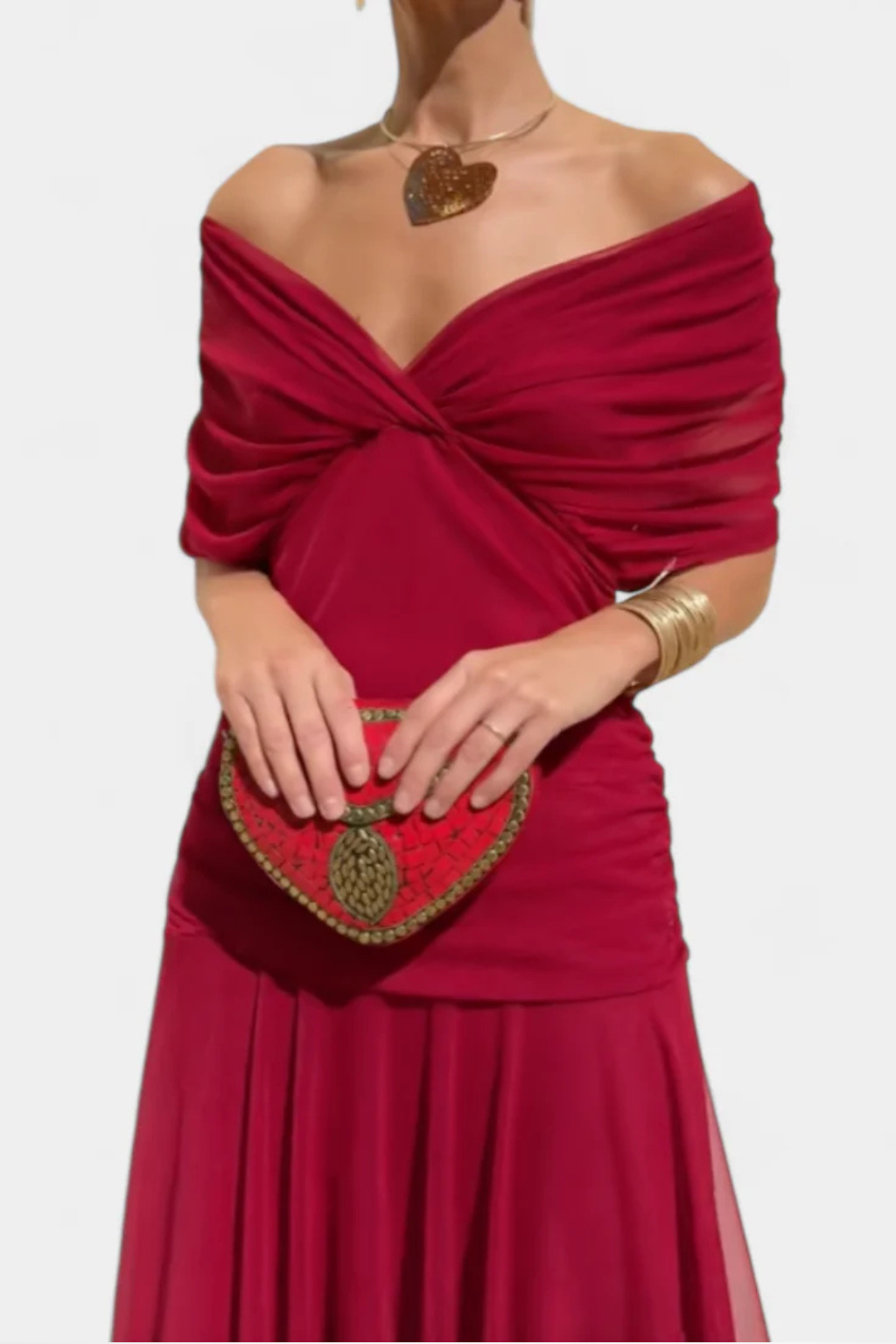 Gaby – Vestido Plisado Elegante con Hombros Descubiertos