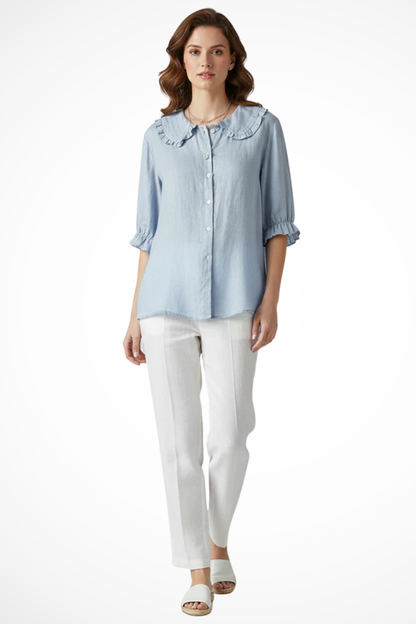 Harriet – Blusa con Cuello de Volantes y Manga con Vuelo
