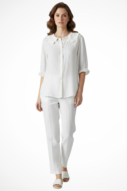 Harriet – Blusa con Cuello de Volantes y Manga con Vuelo
