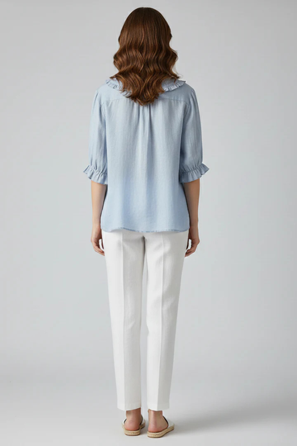 Harriet – Blusa con Cuello de Volantes y Manga con Vuelo