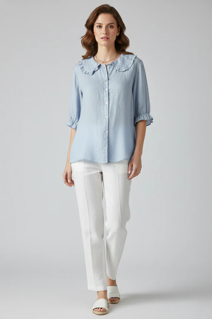 Harriet – Blusa con Cuello de Volantes y Manga con Vuelo