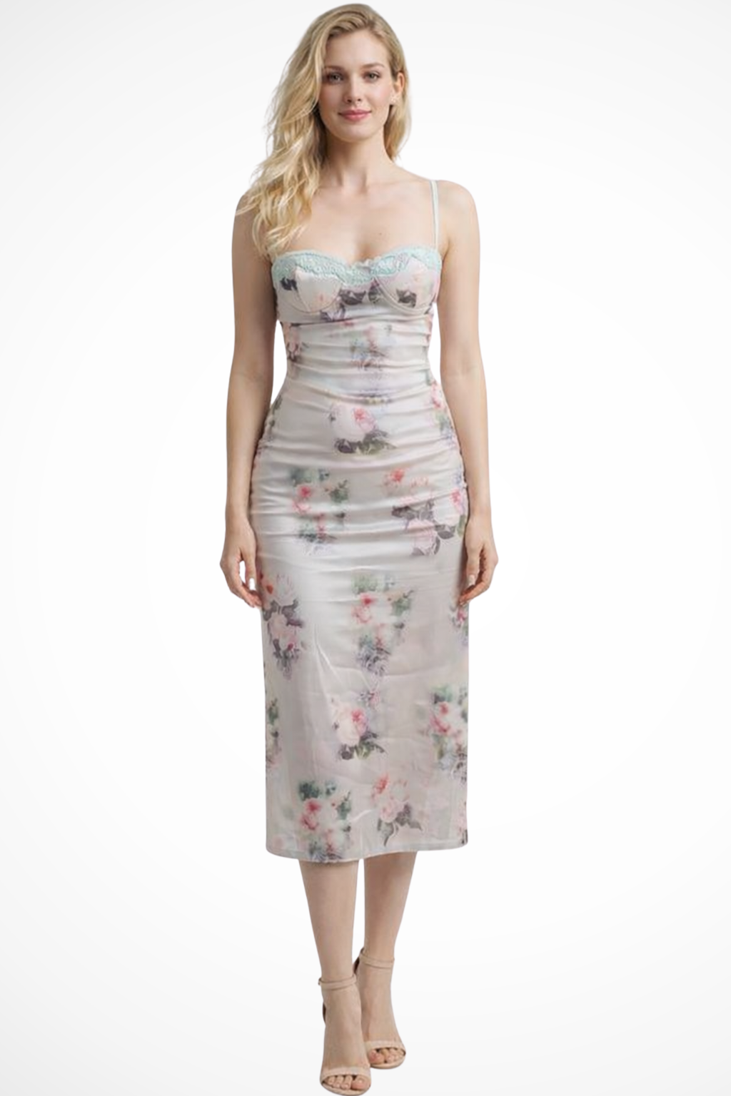 Arabella – Vestido Maxi Floral Fruncido para Boda de Verano