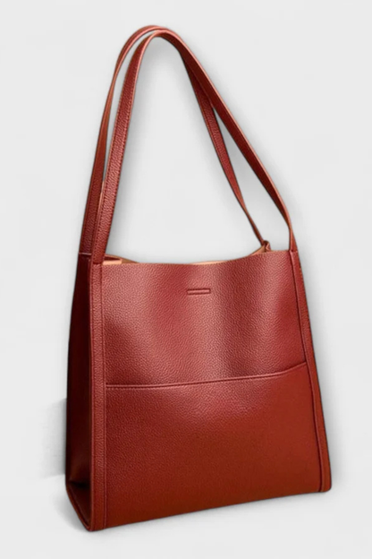 Neva – Bolso Tote Estructurado con Bolsillo Frontal Texturizado