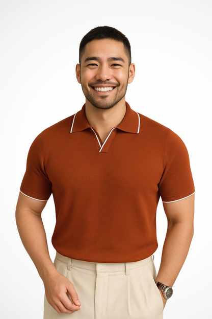 Justin – Polo de Punto Slim Fit con Ribete de Contraste para Hombre