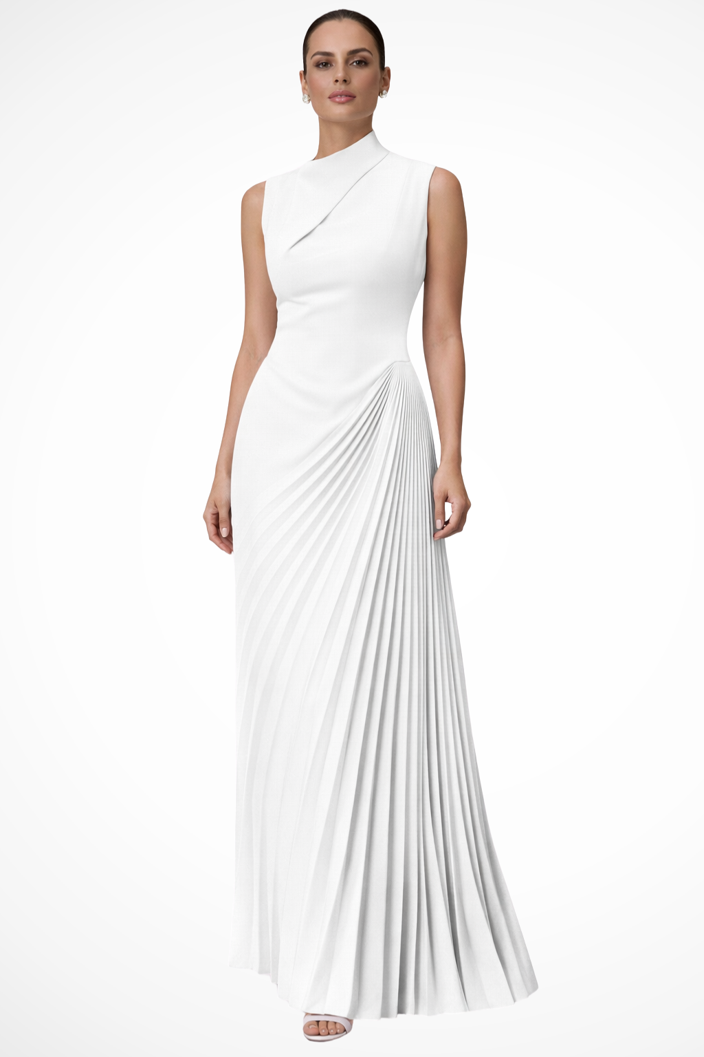 Lolalita – Vestido Maxi Plisado de Un Hombro para Evento