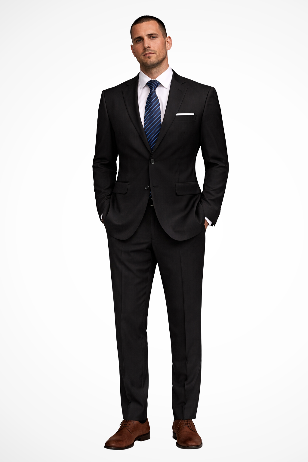 Langford – Traje Ajustado de Dos Piezas con Solapa para Hombre