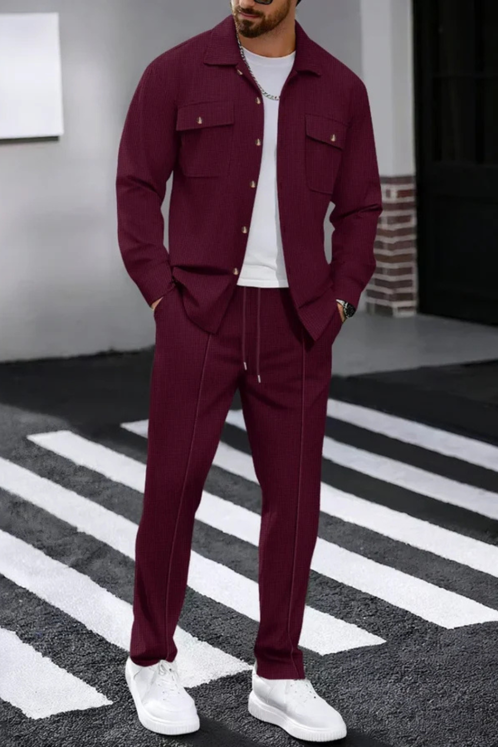 Tanner – Conjunto de Overshirt y Pantalón Recto para Hombre