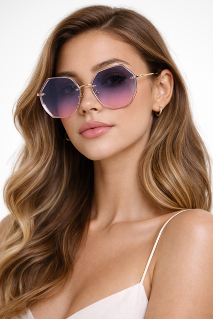 Emmeline – Gafas de Sol Oversize sin Montura con Lente Degradado