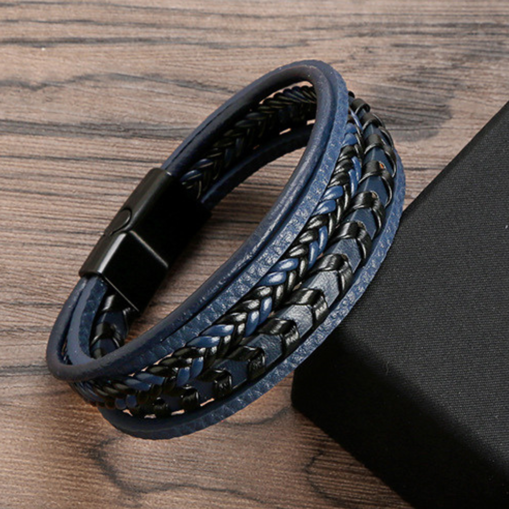 Cruz – Pulsera de cuero para hombres – robusta, elegante y atemporal