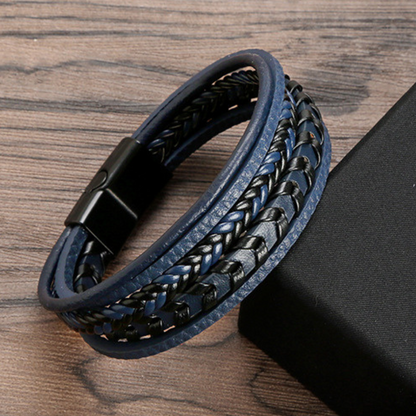 Cruz – Pulsera de cuero para hombres – robusta, elegante y atemporal