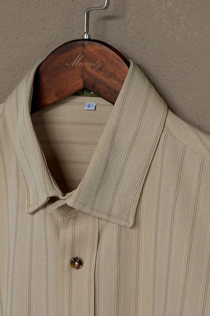 Rupert – Camisa Formal de Rayas de Manga Larga con Botones para Hombre