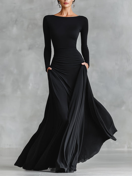 Vestido de Fiesta Largo Norfy – Negro | Horizoncor