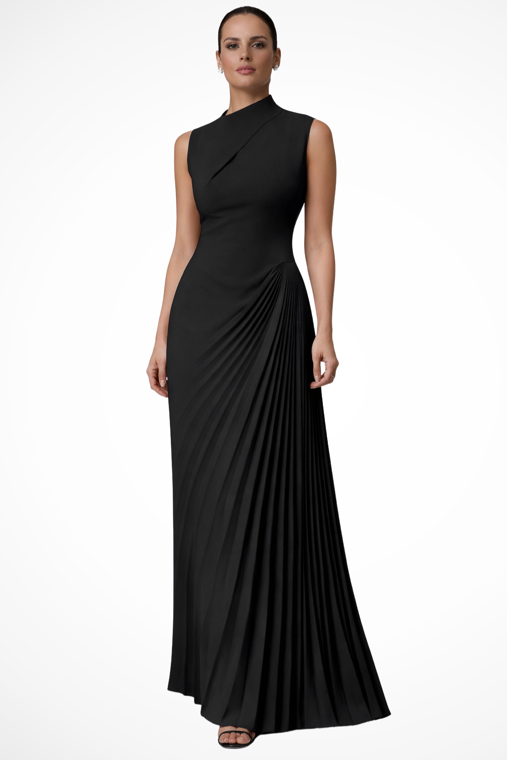 Lolalita – Vestido Maxi Plisado de Un Hombro para Evento