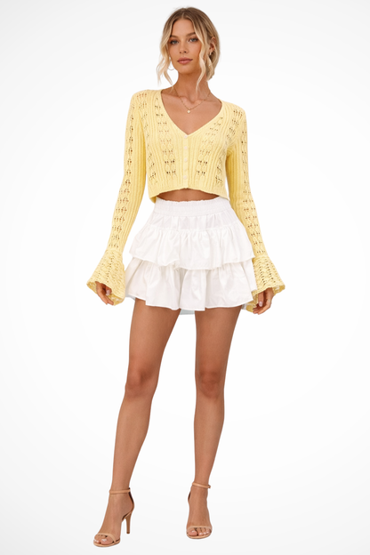 Daphne – Cárdigan de Crochet con Manga Campana