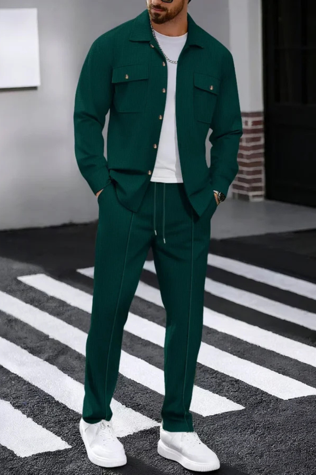 Tanner – Conjunto de Overshirt y Pantalón Recto para Hombre